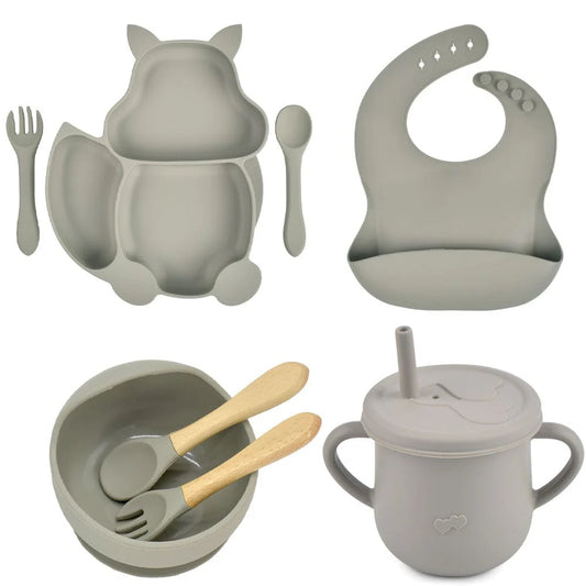 Silicone Baby Feeding Set BPA Free - 9 Pcs - Cutlery