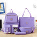 Multi pieces canvas Korean style trendy backpack - 