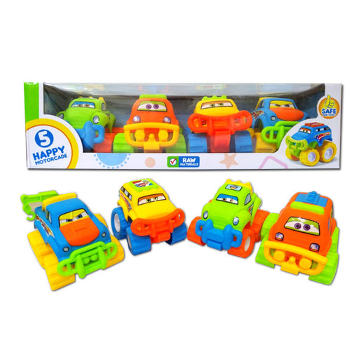 Happy Motorcade Funny Monster Trucks - 4 pcs - Gun