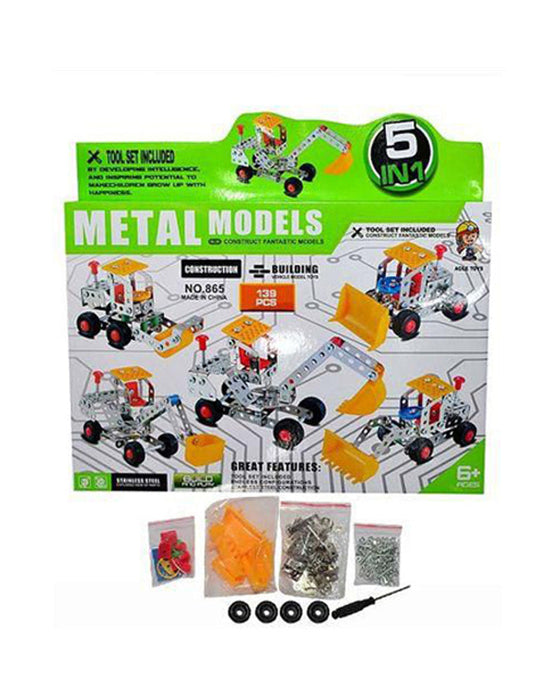 5 In 1 Metal Models Mechanic Set - 139 Pcs - Toy Sets