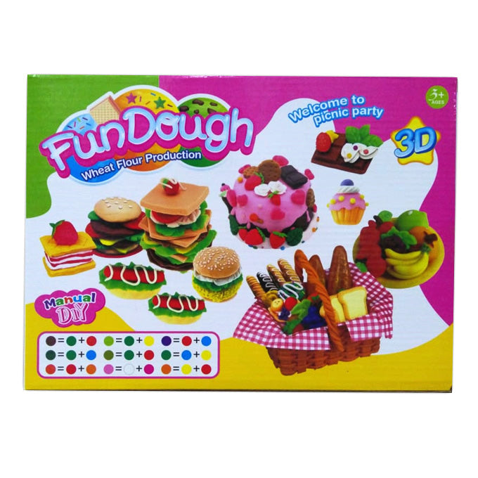 Fun Dough Picnic - Colorful Playdoh Set with Moulds - set