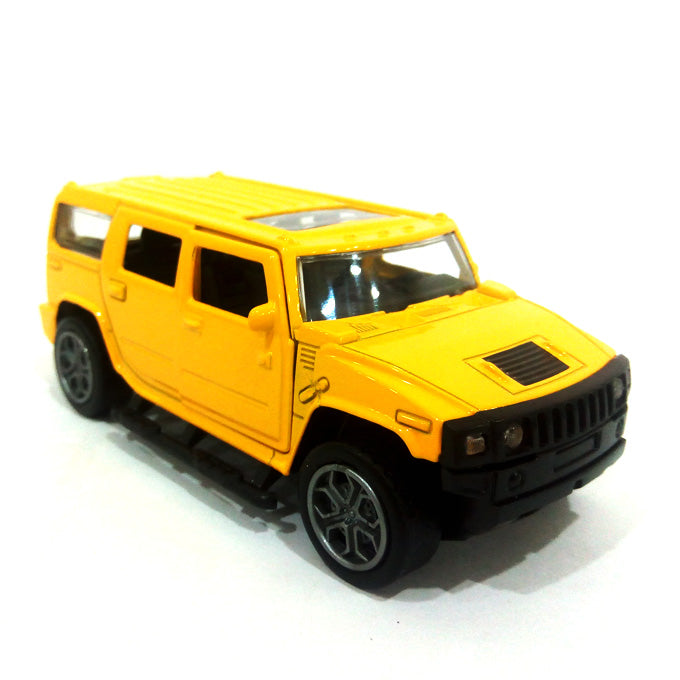 Hummer Scaled Model Metal Pull Back Die Cast with Light & Sound - Yellow - Cars Drones Planes