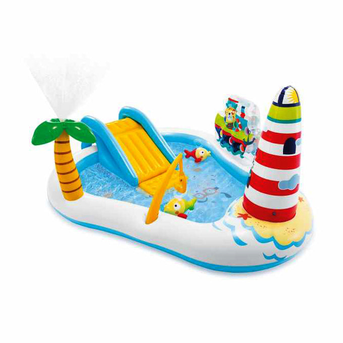 Intex - Fishing Fun Play Center Inflatable Kiddie Pool (7 ft long) - 57162 - Pools