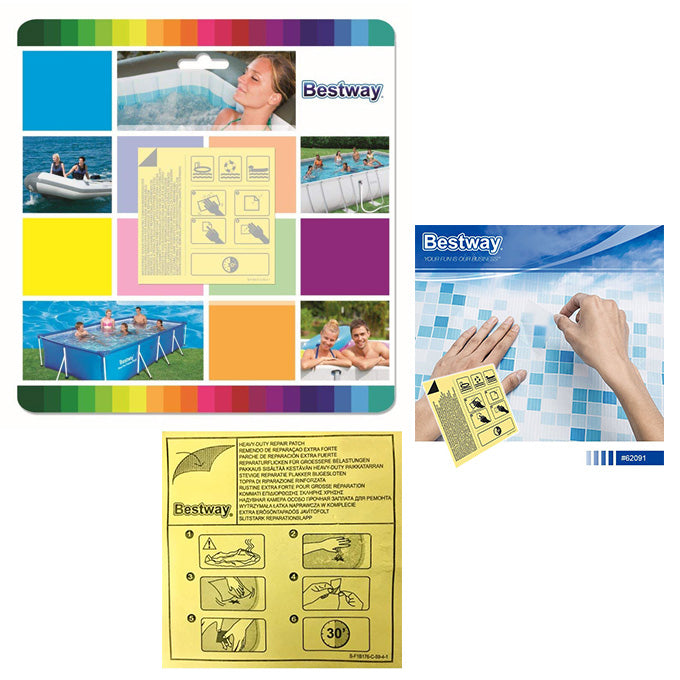 Bestway - 10 Water Resistant Adhesive Patches For Pool and Inflatable Repairs - 62091 - Pools & Accessories