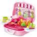 Cooking Chef Kitchen Set Pretend Play Set Briefcase - Pink