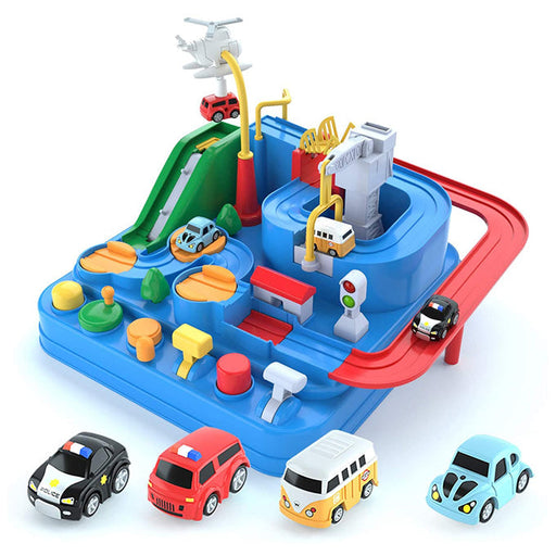 Educational Car Adventure Race Track Toy Parking Garage Set for Boys with 4 cars – 11 inches - Learning & Education