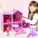 Holiday Villa Two Story Pink Doll House For Girls - 117 pcs - 24 inches - Toy Sets