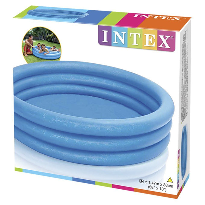 Intex - Crystal Blue Portable Kids Outdoor 3 Ring Inflatable Swimming Pool - 58426 - 5 ft - Toy Sets