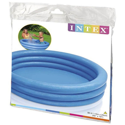 Intex - Crystal Blue Portable Kids Outdoor 3 RIng Inflatable Swimming Pool - 59416 - 4 ft - Toy Sets