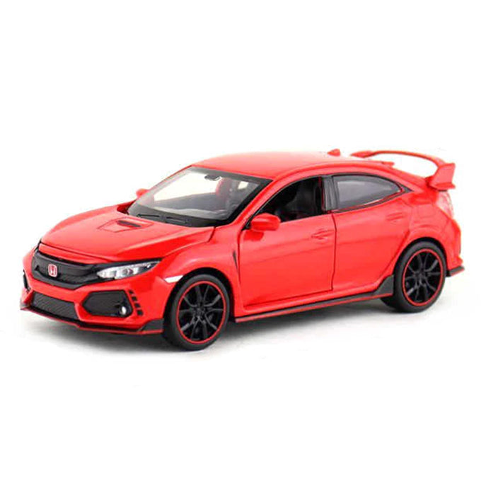 Honda Civic Type-R Racer Die Cast Scale Model Car - Red - 6 Inches - Toy Sets