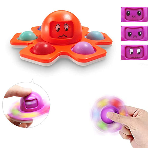 Face Changing Octopus Bubble Pop It Fidget Spinner Toy - Red Face Changing Octopus Bubble Pop It Fidget Spinner Toy - Red - Toy Sets