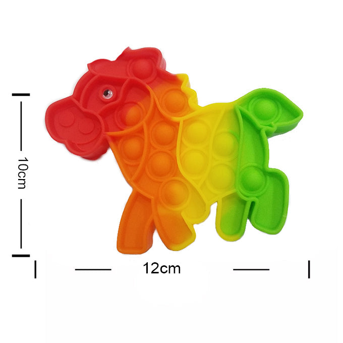 Push Pop Bubble Fidget Spinner Pop It Silicone Toy - 5 inches - Rainbow Horse - Toddler Toys