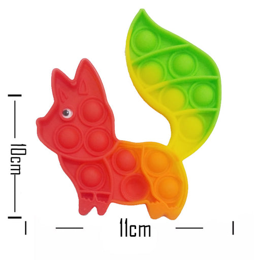 Push Pop Bubble Fidget Spinner Pop It Silicone Toy - 5 inches - Rainbow Squirrel - Toddler Toys