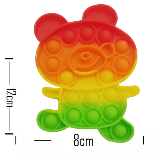 Push Pop Bubble Fidget Spinner Pop It Silicone Toy - 5 inches - Rainbow Teddy Bear 2 - Toddler Toys