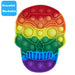 Push Pop Bubble Fidget Spinner Pop It Silicone Toy - 6 inches - Rainbow Skeleton Skull Face - Toy Sets