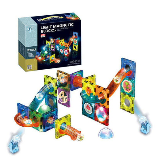 STEM Light Magnetic Blocks (Magnetic Marble Run set) - 49PCS - Toy Sets