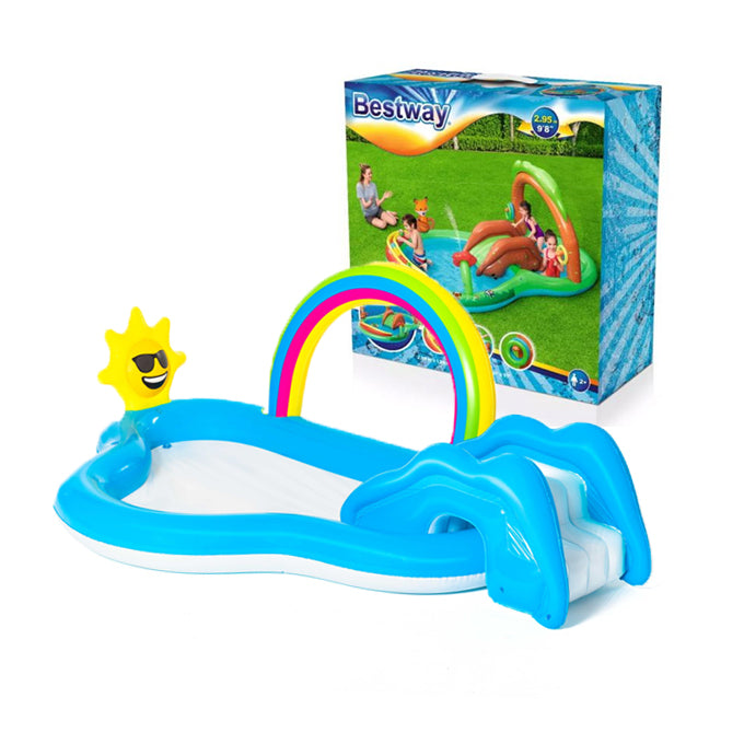 Bestway 53092 Rainbow &amp; Shine Water Play Centre with Paddling Pool 257 x 145 x 91 cm - Toy Sets