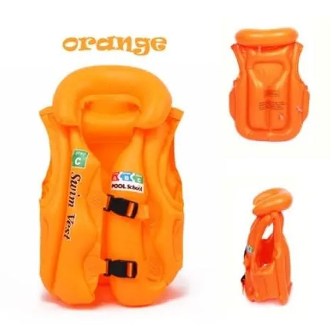 Inflatable Swimming Pool Vest Jacket for Kids - 18 inches - Orange - Toy Sets