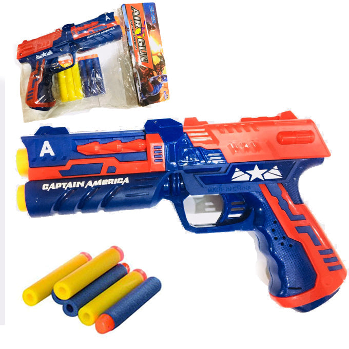 Captain America Air Dart Toy Gun 20 Meter Range - Multi color - Toy Sets