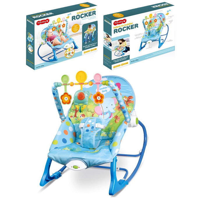 Infant To Toddler 2 in 1 Rocker - Elephant blue - Toy Sets