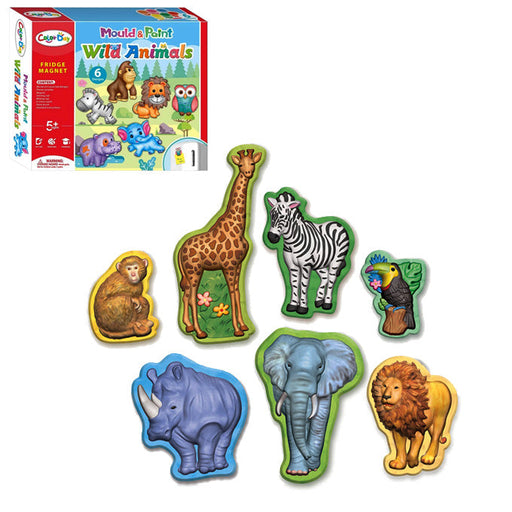 Mould &amp; Paint Wild Animal Fridge Magnet - Craft Kit - Toy Sets