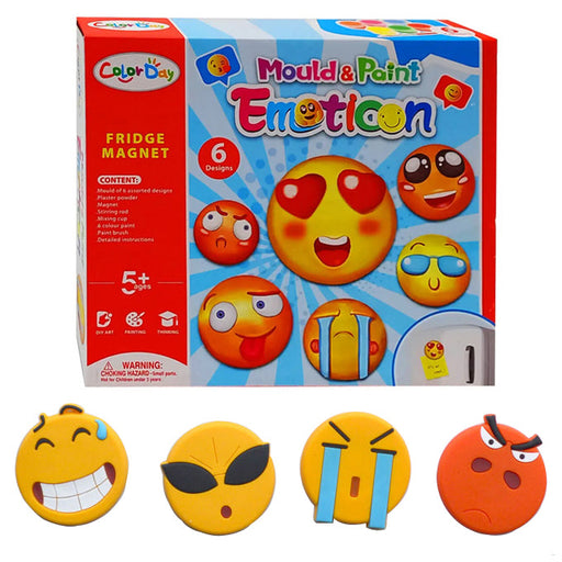 Mould &amp; Paint Emoticon Fridge Magnet - Craft Kit - Toy Sets