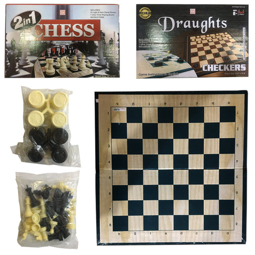 Chess &amp; Draughts 2 in 1 Board Game - Multi Color - Toy Sets