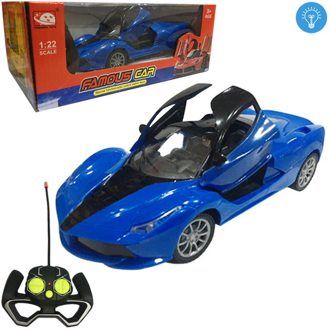 Remote Control La-Ferrari Door Open Car Toy For Kid - 4 channel 1:22 Scale - Blue - Toy Sets