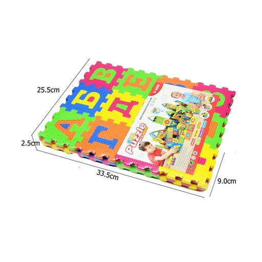 Eva Puzzle 36 Pcs Abc Foam Mats (9x9 cm) - Multi Color - Toy Sets