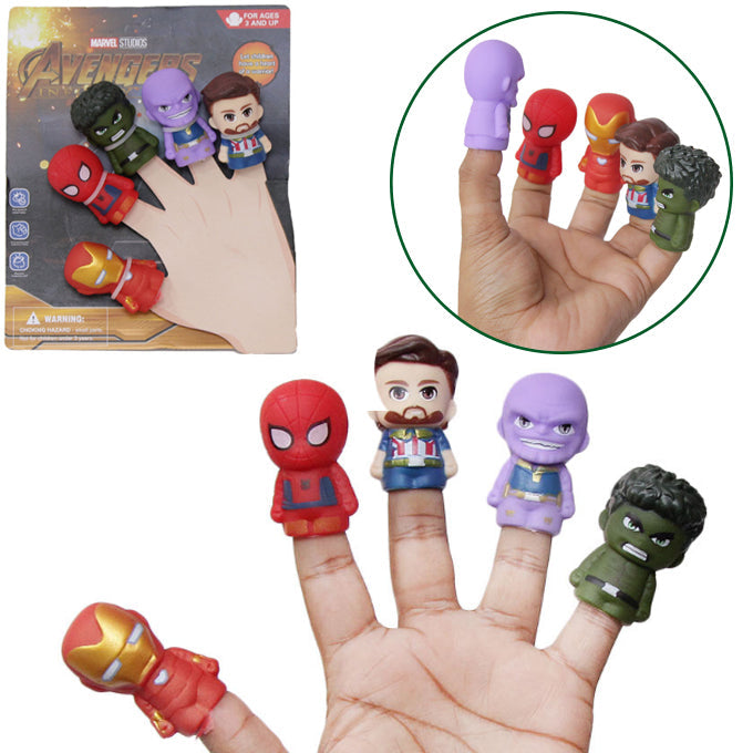 Finger Puppet - Marvel Avengers Characters - 5 Fingers - Multi Color - Toy Sets