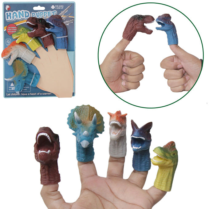 Finger Puppet - Jurassic World Dinosaur - 5 Fingers - Multi Color - Toy Sets