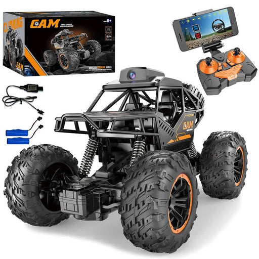 Remote Control Car With Camera WiFi 720P HD FPV Camera, 2.4Ghz 1:18 Scale Off-Road Remote Control Rechargeable Monster Truck Toys for Boys - Toy Sets