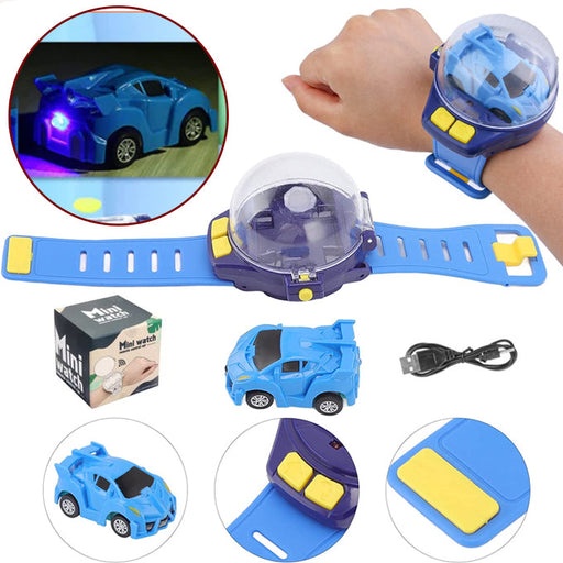 Mini Watch Remote Control Car 2.4GHz Rechargeable Car - Adjustable Strap - USB Charging Mini Wireless Watch - Assorted Color - Toy Sets