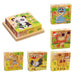 Jungle Animals - Cubical Wooden Puzzle - Toys